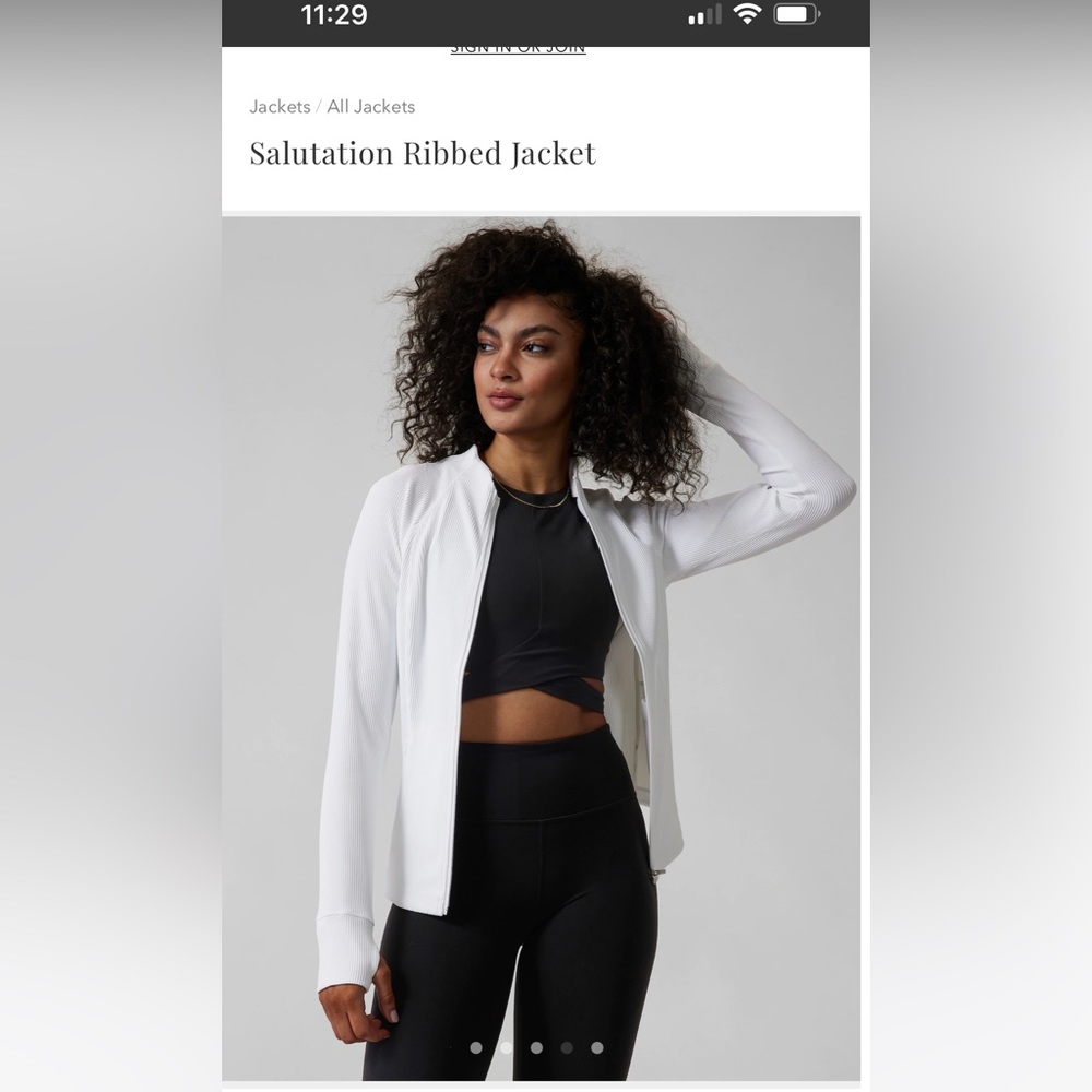 NWOT Athleta Salutation Ribbed Jacket